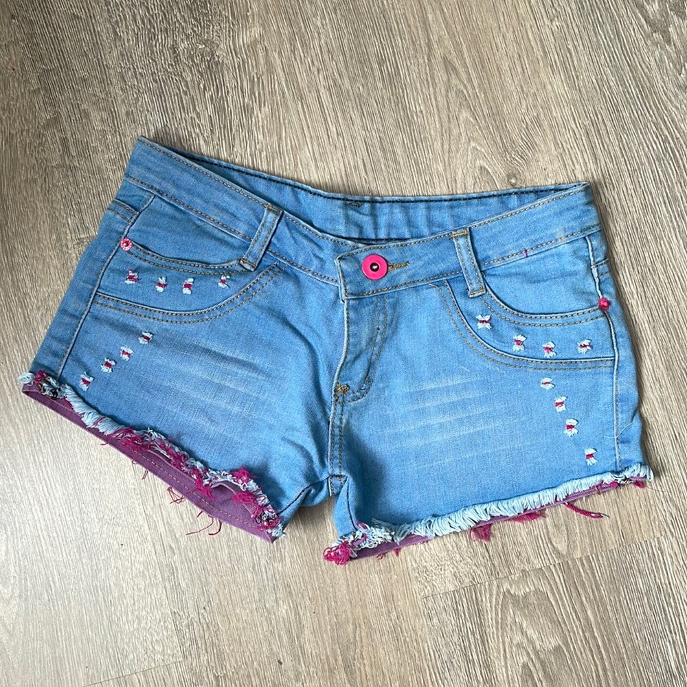 Low Rise Denim Jean Shorts